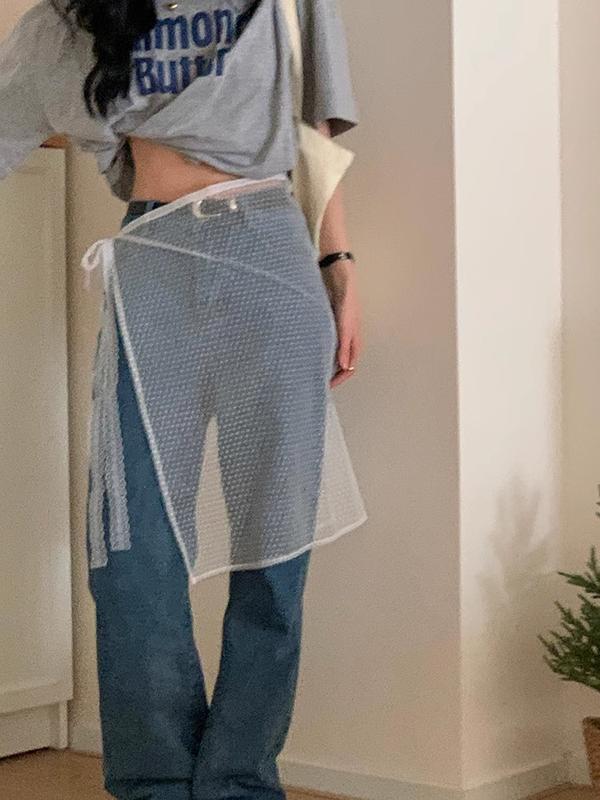 Product Introduction of Ladies Lace Layered Sheer Skirt Paired with Lace Up Girls Layered Skirt Wrap Around Skirt 10