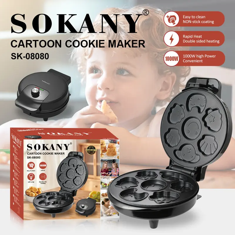 Máy Làm Bánh Hình Thú Ngộ Nghĩnh SOKANY 08080,Có thể điều chỉnh nhiệt độ,1000W Máy Làm Sữa Pha Trà Máy Pha Sữa Chưng Yến 8