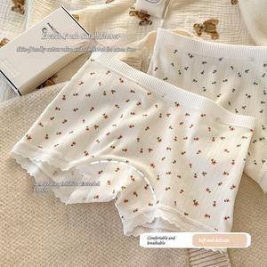 Fiberglass Antibacterial Cotton Lengthened Crotch Bottoming Safety Underwear Women's Anti-Exposure Two-in-One Class a Cotton Boxers Boxers