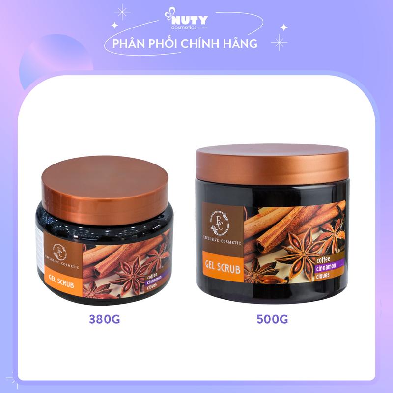Tẩy Tế Bào Chết Toàn Thân Chiết Xuất Quế Hồi & Cà Phê EC Exclusive Cosmetic Gel Scrub Coffee & Cinnamon 380g 500g Skincare Dưỡng Body