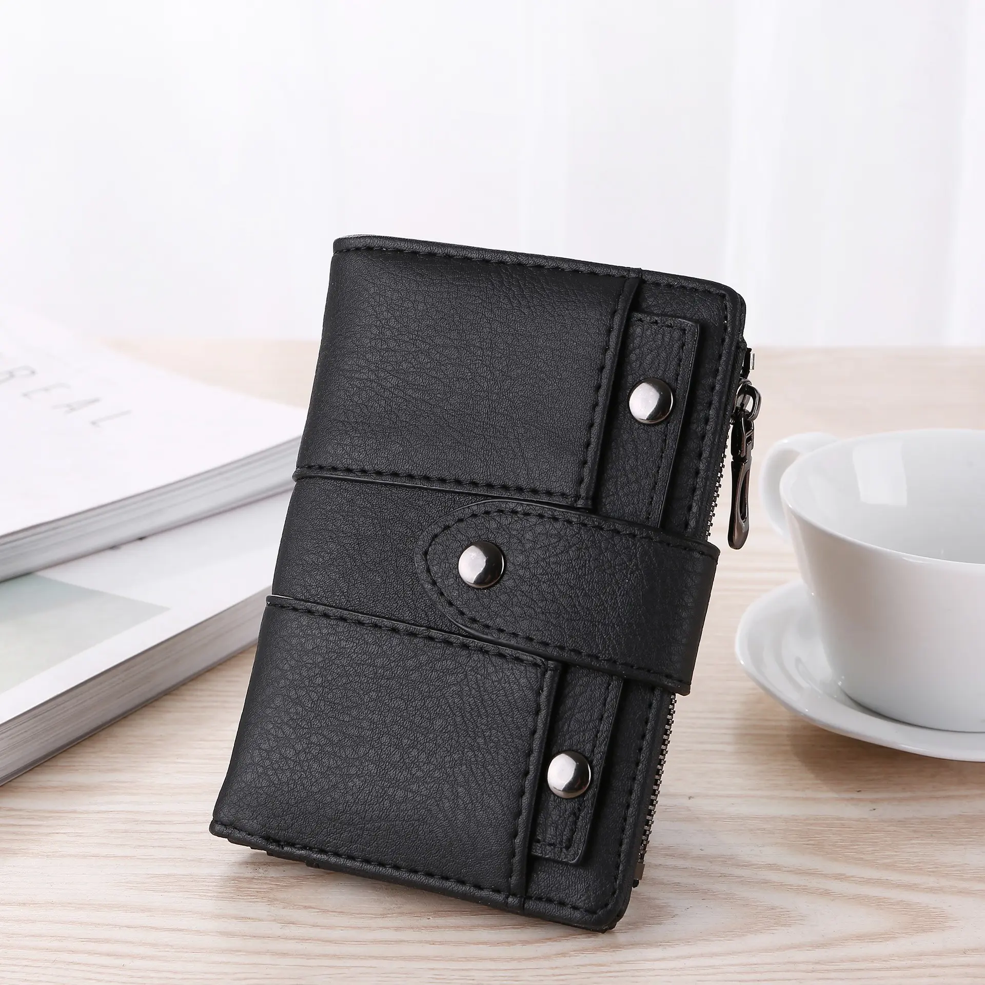 Ví nữ mini cầm tay, chất liệu cao cấp có thể bỏ túi mini da mài Wallet Hình Chữ Nhật