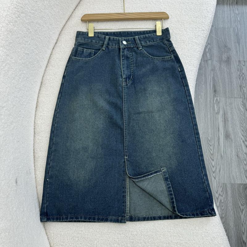 Chân váy chữ A jean woach dơ cao cấp bigsize dáng dài tri ân cho nữ 60-90kg V5