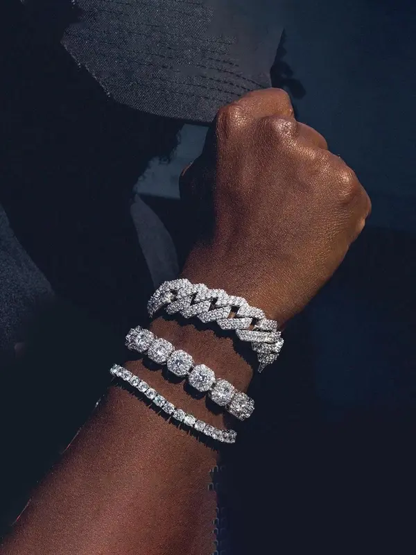 Luxury Rhinestone Decorated Cuban Link Bracelet, 3counts Exquisite Trendy Bracelet for Women & Men, Fashion Accessories for Daily & Party Decoration, Birthday Gift 0