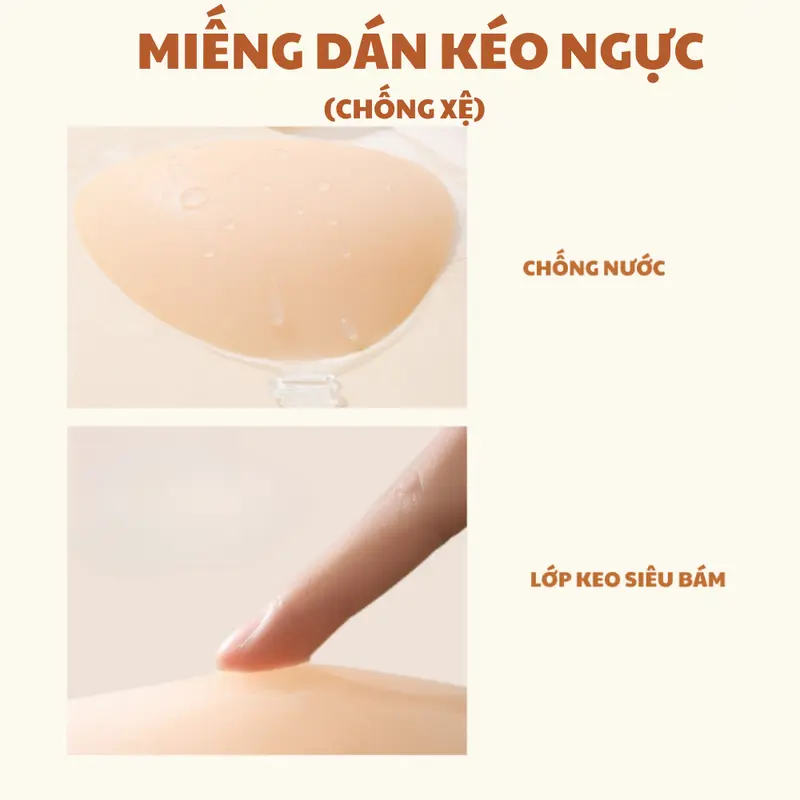 Miếng Dán Nâng Nguc Silicone Cài Trước Dán Siêu Chắc Không Tuột YUKI STORE 0138 7