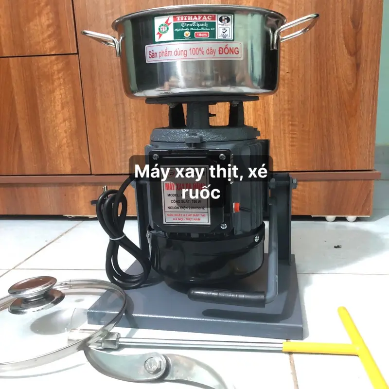 Máy xay ruốc, chà bông, chân nấm, xé sợi khô gà, kết hợp dao xay giò chả thịt cá riềng sả 750W hàng chuẩn 0