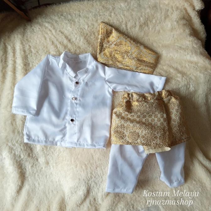 Pakaian Adat Melayu bayi newborn, Set melayu bayi newborn, Bisa COD Bunda Merah 2