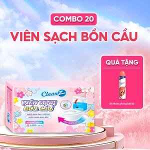 [MUA 1 Tặng 1] Combo 20 Viên Sạch Bồn Cầu CleanZ Tặng 01 Xịt thơm phòng Lovenose Hoa Hồng