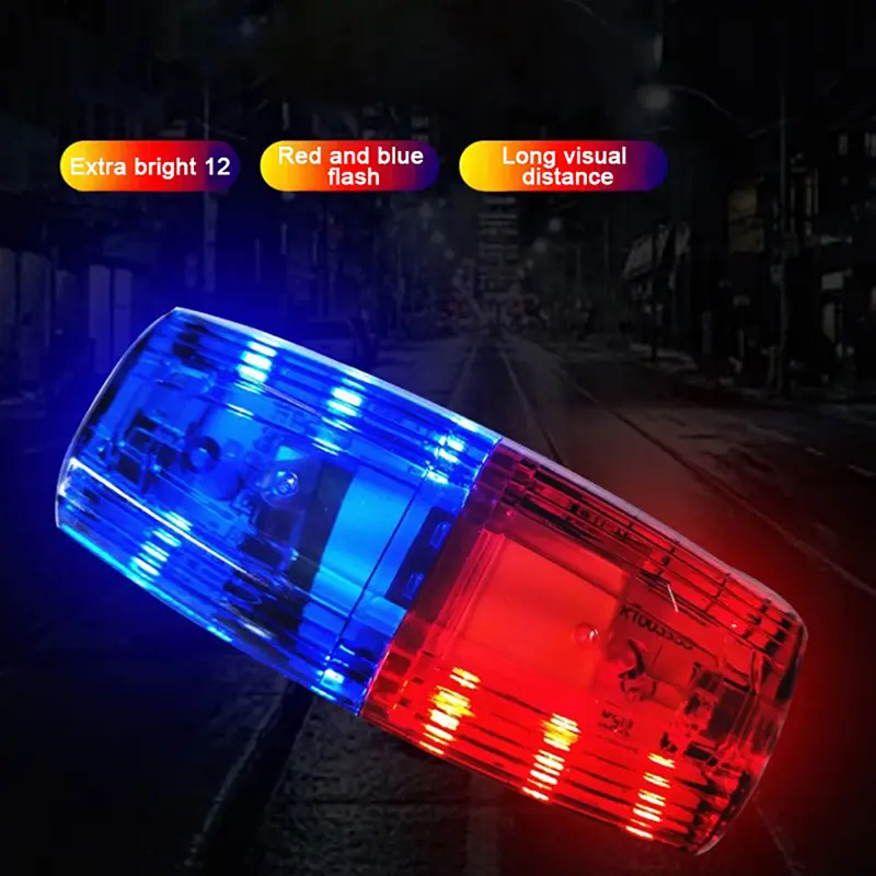 Đèn LED cảnh báo vai, màu đỏ và xanh lam, đèn kẹp vai, để bảo vệ công nhân vệ sinh, báo động tuần tra an toàn, đèn nhấp nháy tín hiệu 7
