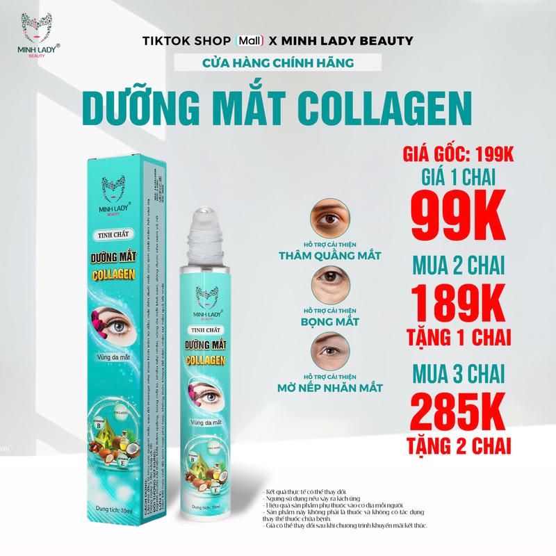 Dưỡng mắt COLLAGEN [99k/c, 189k/3c (2chai tặng1)] Minh Lady 10ml