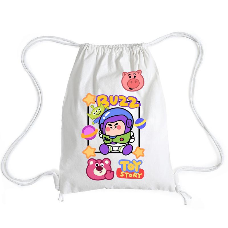 Tas Ransel Serut Toy Story - Stringbag Kanvas Putih 30Cm x 40 Cm Lucu   l Digedot.Id 0