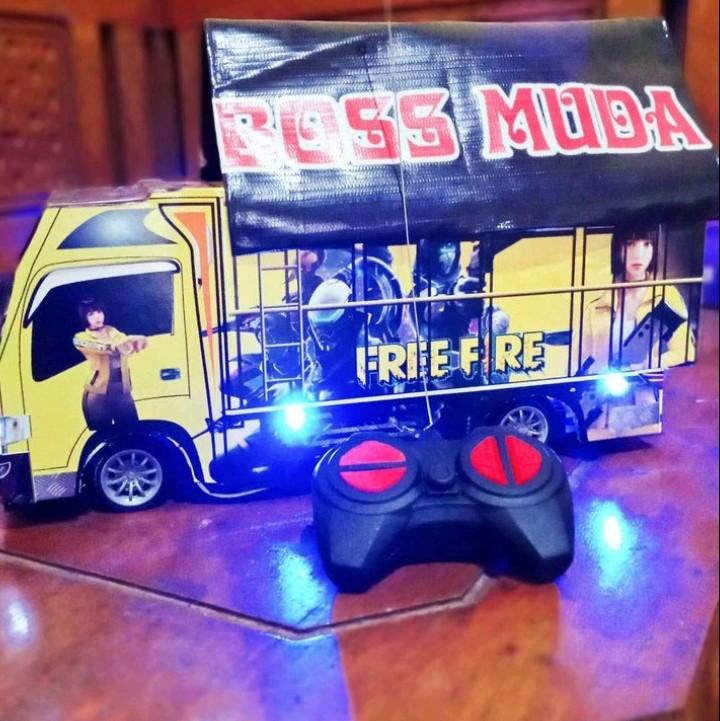 miniatur truk oleng remot control mainan anak murah full lampurc Remote Lampu 6