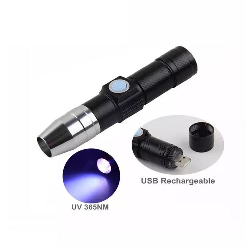 Đèn Soi UV 365mm Đầu Sạc USB Soi Ngọc Bích Màu Hổ Phách, Tiền Giả, Tem, Vé Số…