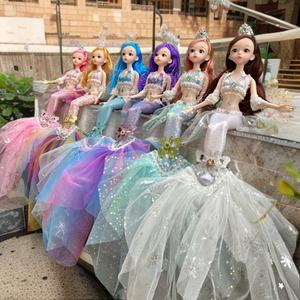 1 pieza Muñeca sirena princesa a gran escala de 45 cm/17.71", con la cola de pez se puede desplegar y extremidades móviles - Es el cumpleaños ideal, navidad, regalo de año nuevo. fiesta de princesas, ropa para muñecas femeninas, muñecas de moda
