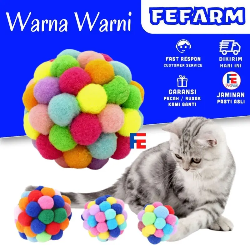 Mainan Kucing Hewan Peliharaan Berwarna-Warni FEFARM 0