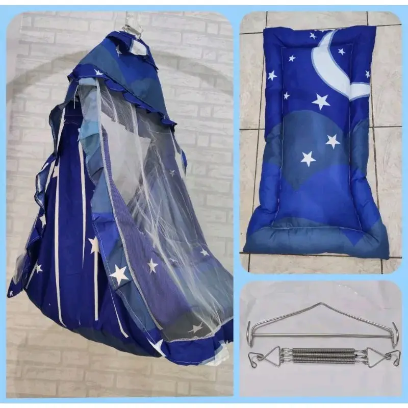 ayunan kelambu ayunan motif 5in1  set lengkap per  hanger segitiga besi 3