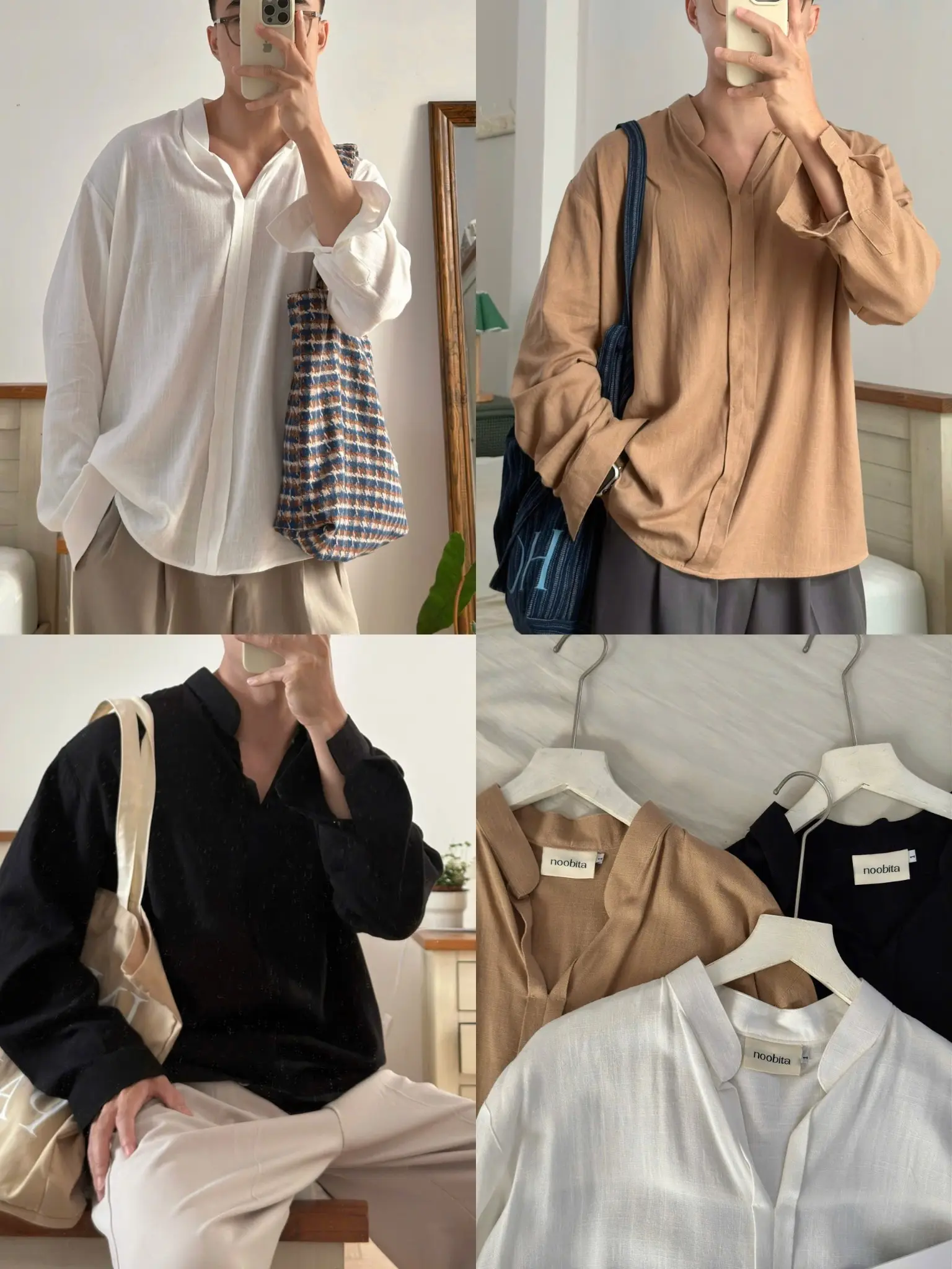 NOOBITA - Sơ mi henley tay dài vải linen mềm rũ 8235