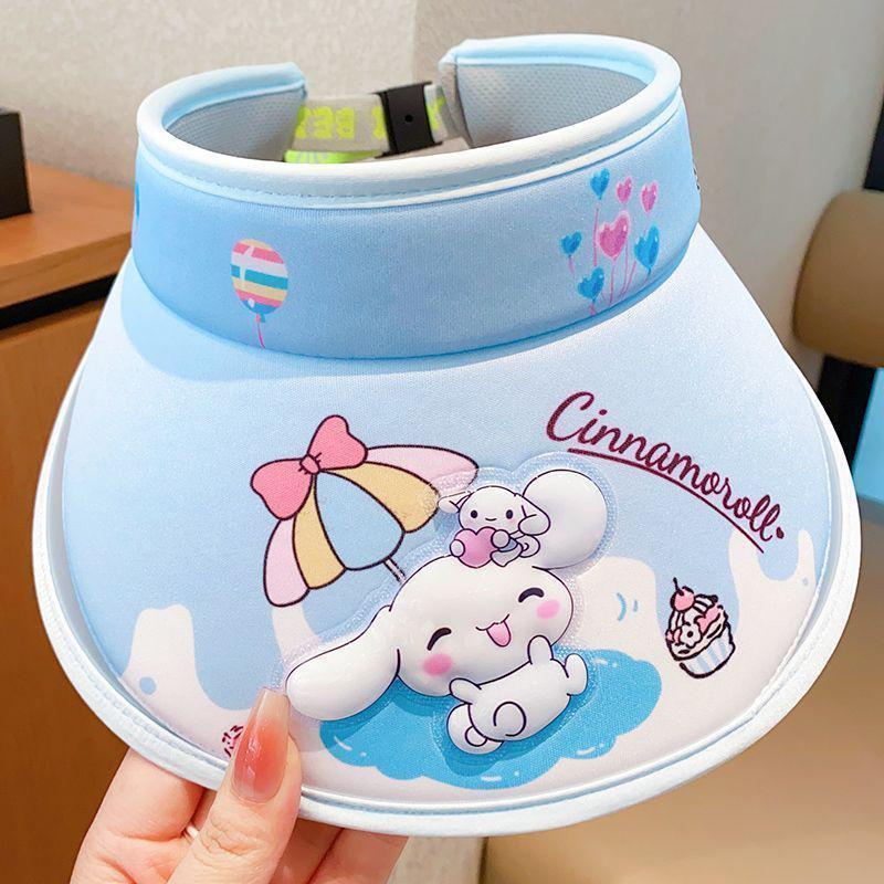 Mũ Trẻ Em, Sanrio, Thiết Kế Kuromi, Phong Cách Hoạt Hình, Mũ Che Nắng, Thích Hợp Cho Mùa Hè, Cho Bé Gái, Chống Nắng Và Chống Tia Cực Tím, Kiểu Đầu Rỗng, Mũ Chống Nắng 7