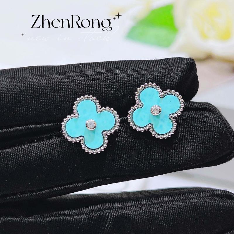Product Introduction of Vòng cổ đá Xanh Biển nhẹ, giá cả phải chăng, sang trọng, bốn lá, vòng tay nữ thiết kế đặc biệt, đinh tán tai ngọc bích Mauve, mới 6
