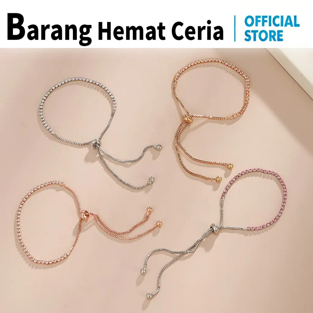 ( Barang Hemat Ceria ) Gelang Serut Wanita C27 Adjustable Bracelet Bisa Disesuaikan Diamond Rhinestone COD