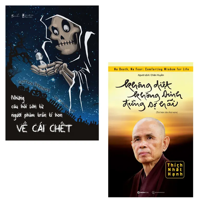 Sách - Combo 2 Cuốn: Những Câu Hỏi Lớn Từ Người Phàm Trần Tí Hon Về Cái Chết + Không Diệt Không Sinh Đừng Sợ Hãi 0