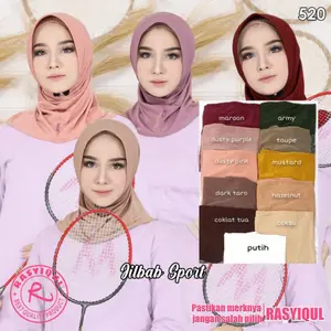 Hijab Jilbab Kerudung Wanita Bergo Olahraga Sport Rasyiqul/Wilda Original