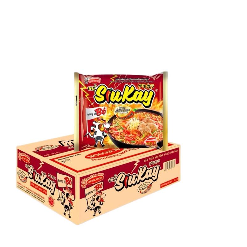 Thùng 24 gói mì Siukay Hương Vị Bò Hải sản