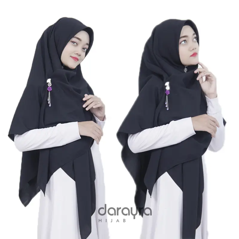 Jilbab Jumbo Segi Empat Wolfis 150 x150 CM Jahit Tepi 4