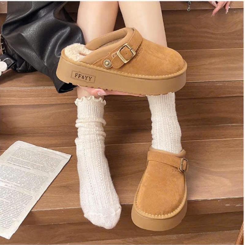 Sục lông nữ cao cấp kiểu dáng mới hottrend chất liệu da lộn lót lông siêu ấm đế cao 4.5cm siêu nhẹ êm đi chơi đi học