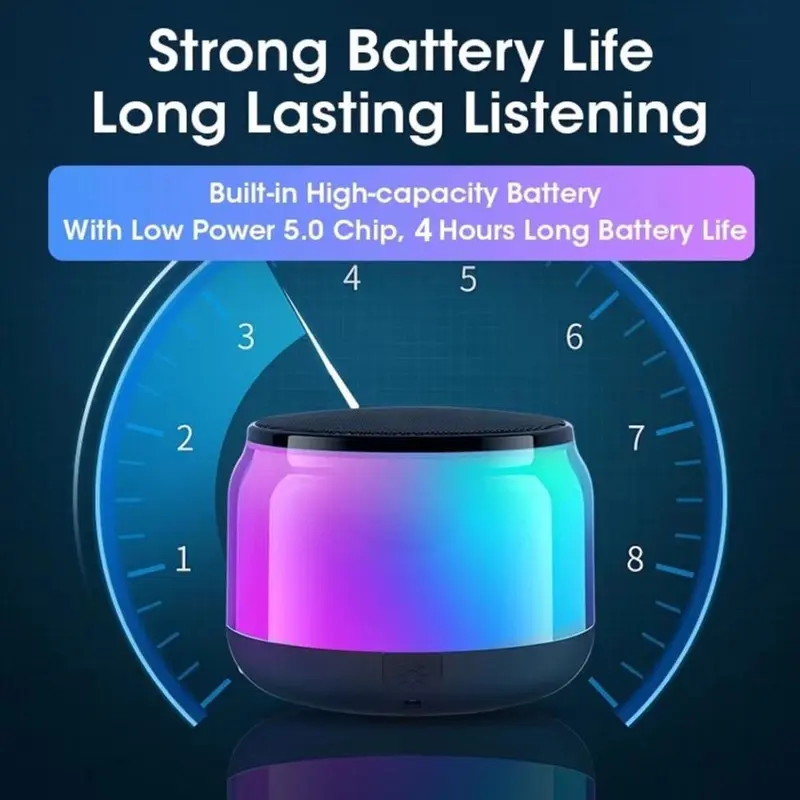 Loa Bluetooth NAPOD Mini Không Dây Đèn Led Rgb, Âm Thanh HIFI 360 Có Hỗ Trợ Thẻ Nhớ,  BẢO HÀNH 12 THÁNG. 5