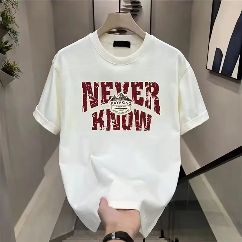 Áo Thun Cotton Cho Nam, Phong Cách Mới 2024, Ngoại Cỡ, ngắn Tay, In Hình Thời Trang, Thiết Kế Đơn Giản, Người Đàn Ông DR0625