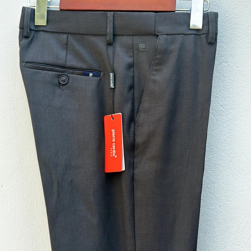  Quần Âu Pierre Cardin Quần Âu Nam Cao Cấp Ống Côn Có Chun Co Giãn Điều Chỉnh Độ Rộng Vòng Bụng Màu Ghi thông thường đường phố sang trọng 