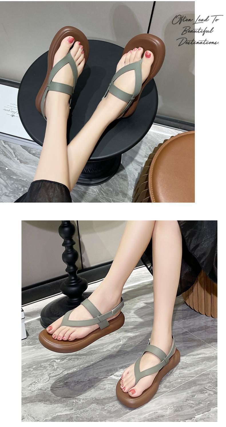 Product Introduction of Dép Nữ Mùa Hè, Đế Bệt Đế Mềm, Màu Trơn Giày La Mã, Dép Lê Đi Biển, Thích Hợp Đi Chơi Mùa Hè, Hàng Mới Về, 2024, Có Thể Đeo Ngoài Trời 19