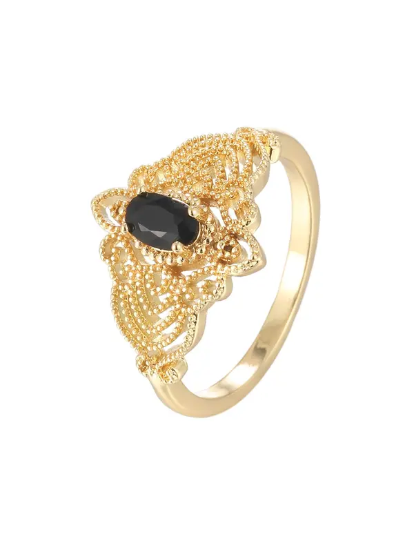 Elegant Artificial Zircon Decor Flower Design Ring for Women, Fashion Jewelry for Party, Daily Decor, Trendy All-match & Exquisite Jewelry for Gift 6