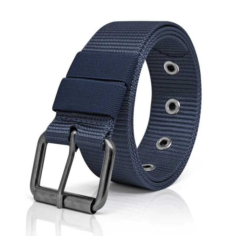Sabuk Ikat Pinggang Hitam Model Jarum Besi Nylon Canvas Tactikal Dewasa 7