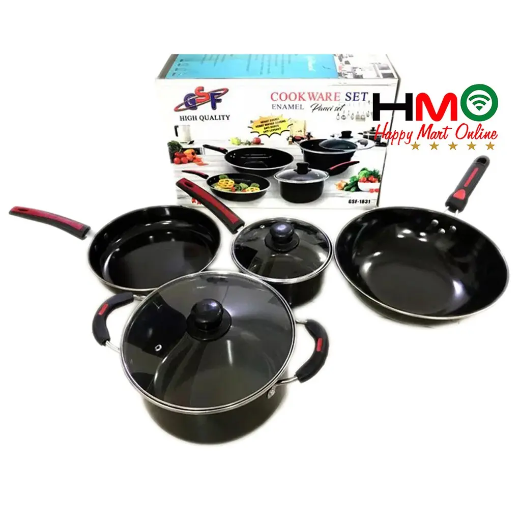 Panci Set Enamel 6Pcs GSF1831 Panci Set Anti Lengket Cookware Set GSF 1831 GSF-1831
