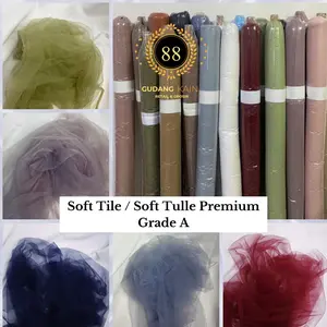 Kain Soft Tulle Polos - Kain Tile Polos / Bahan Tule Polos Premium Halus dan Lembut Meteran