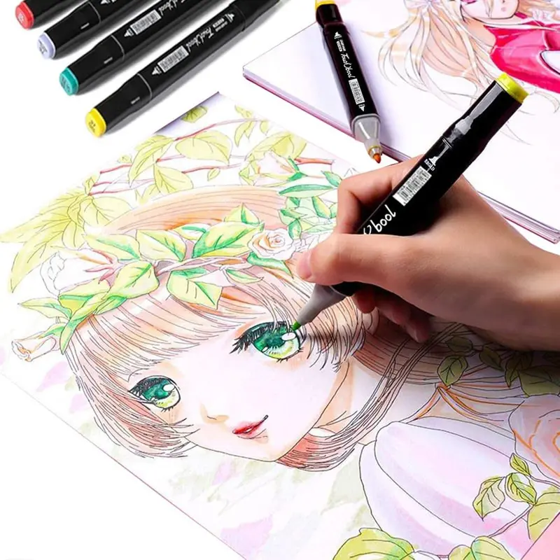[READY] MAYY 2 in 1 Spidol dan Stabilo Touch Isi 24/26/38/60/80/120/168 Warna Dual Side Fine Art Brush Pen Sketsa 7