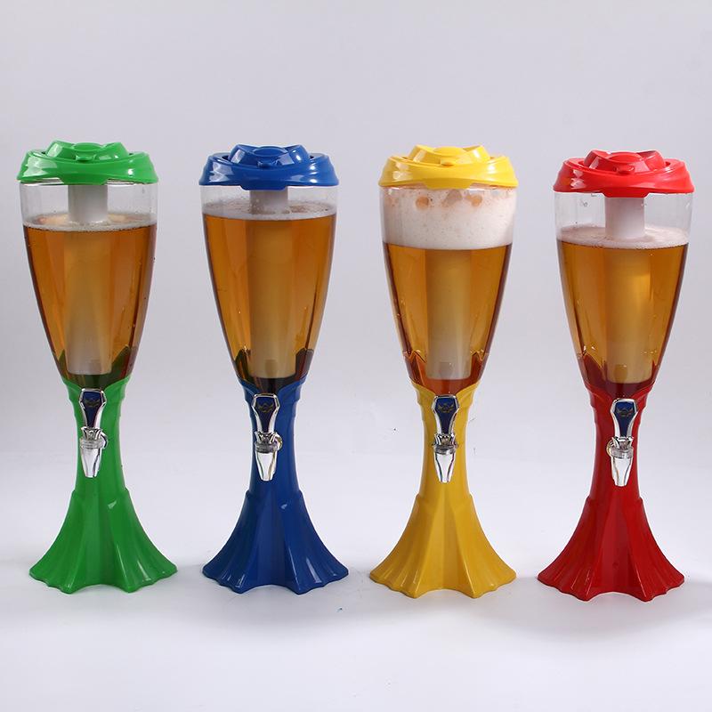Tháp Bia (Bình Đựng Bia) 3 Lít Hình Ly Có Đèn Led Nhiều Màu Nhựa Cao Cấp An Toàn Bền Đẹp 5