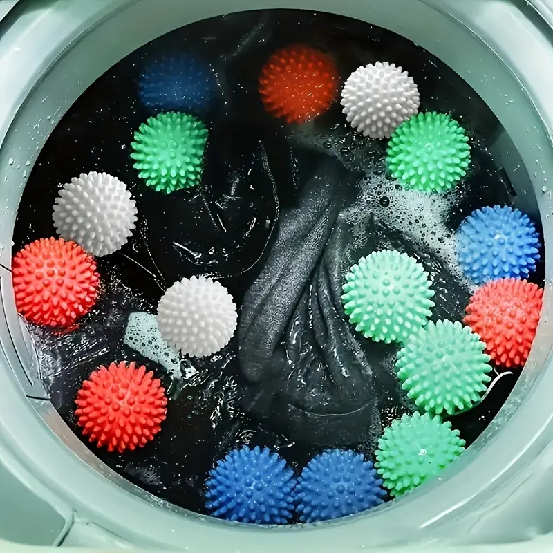 4pcs Reusable Laundry Balls - Lint Dryer Balls, Fabric Softener Balls, Anti-Roll, Reducer, No Electricity Required 1