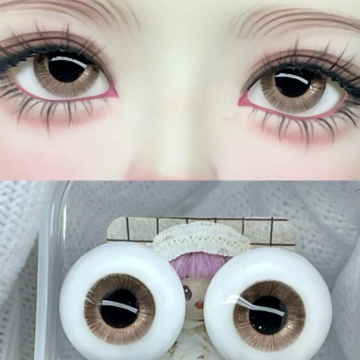 [Coffee Brown] BJD Basic Eye Pattern Real-Style Homemade Plaster Eye