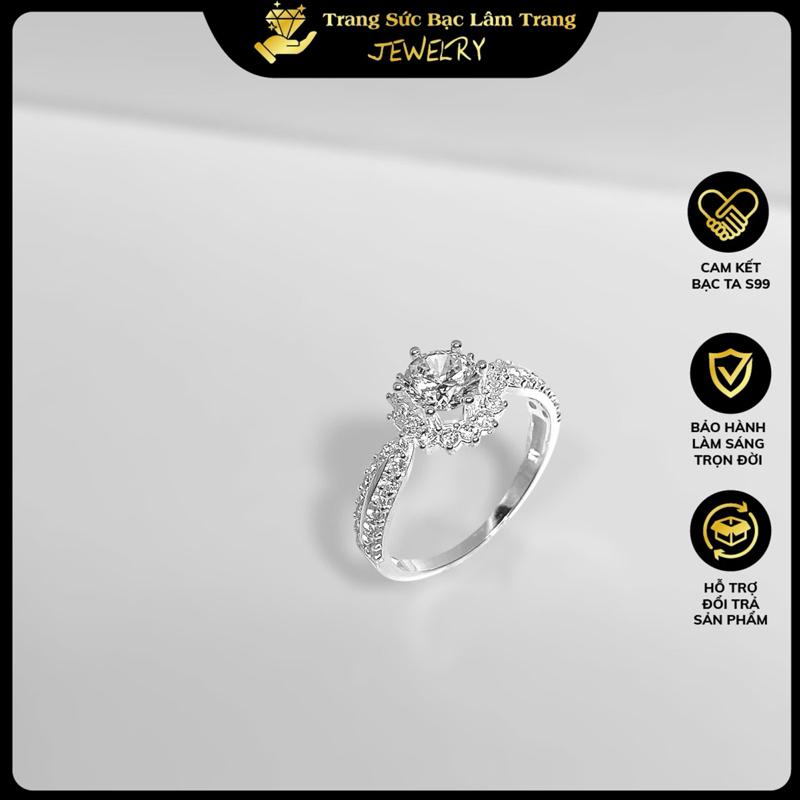 Nhẫn hoa xòe LTJ612 bạc ta mới có size - Trang sức bạc không bay màu k rỉ
