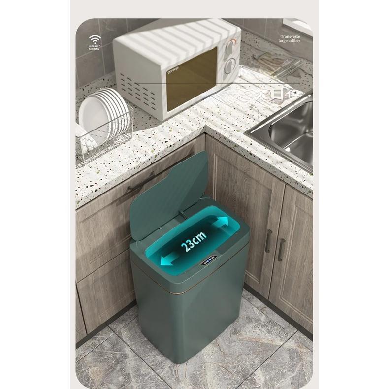 Product Introduction of 18L Smart Bathroom Trash Can Automatic Bagging Electronic Trash Can Touchless Narrow Smart Sensor Garbage Bin Smart Home 9