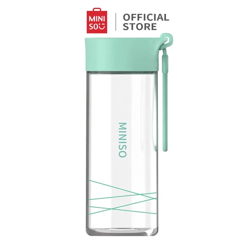(FREE KARDUS+BUBLE WRAP) MINISO - Botol Minum Kaca 300ml Botol Air Minum Kecil BPA Free Kaca Botol Air Panas Botol Olahraga Botol Minum Anak 6