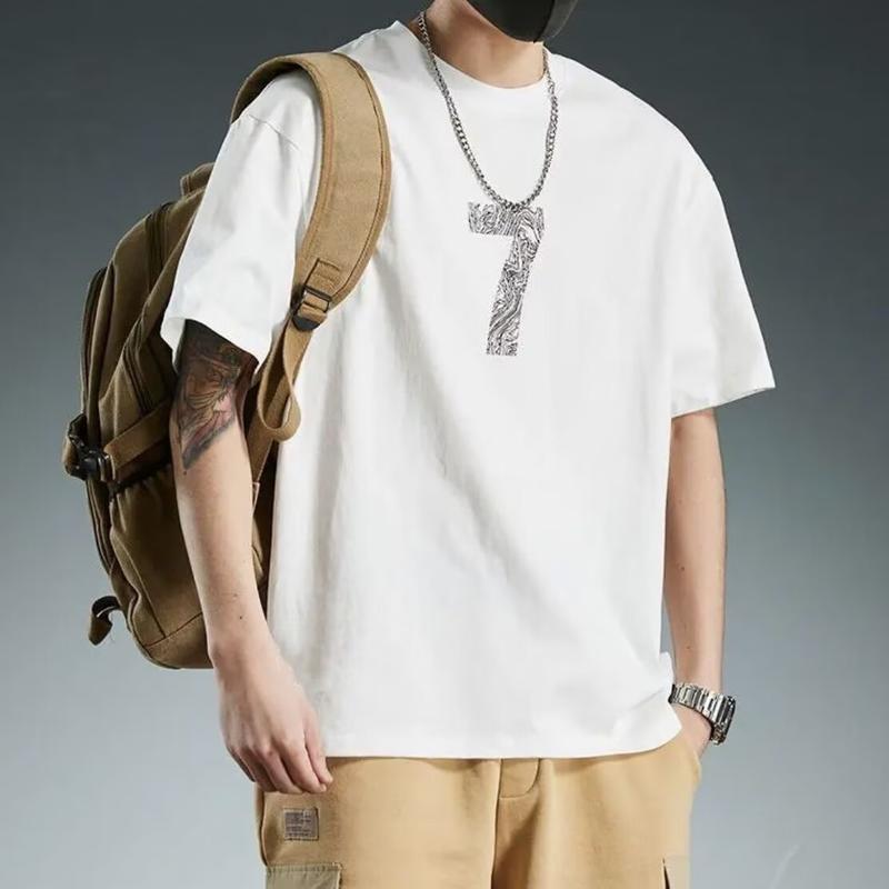 Product Introduction of Japanese Style Short Sleeve T-Shirt for Men Trendy Fashion Versatile Summer American Style Breathable Cool Comfortable Trendy Brand Men's Top 2