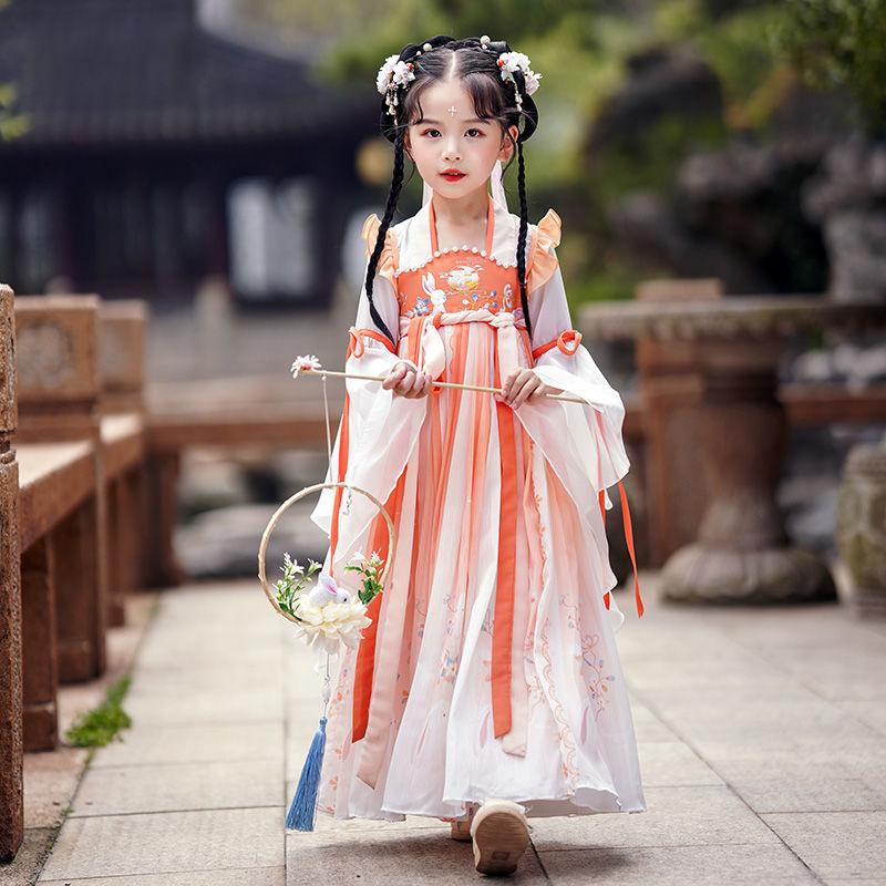 Hanfu Cô Gái Phong Cách Trung Quốc Trang Phục Mùa Hè, Trang Phục Cổ Trang Siêu Thanh Lịch, Áo Khoác Váy Công Chúa Trẻ Em, Thích Hợp Cho Mùa Xuân Và Mùa Thu, Trang Phục Đường Chuột Mới 2023 0