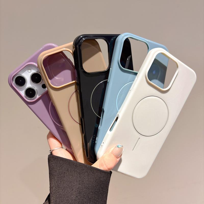 Ốp Điện Thoại Sạc Không Dây Từ Tính Bóng Tối Giản, Dành Cho iPhone 16, 15, 14, 13, 12, 11, Pro Max Plus, Ốp Lưng Chống Sốc, Ốp Lưng Silicone, Màu Trơn Ốp Bảo Vệ Toàn Thân