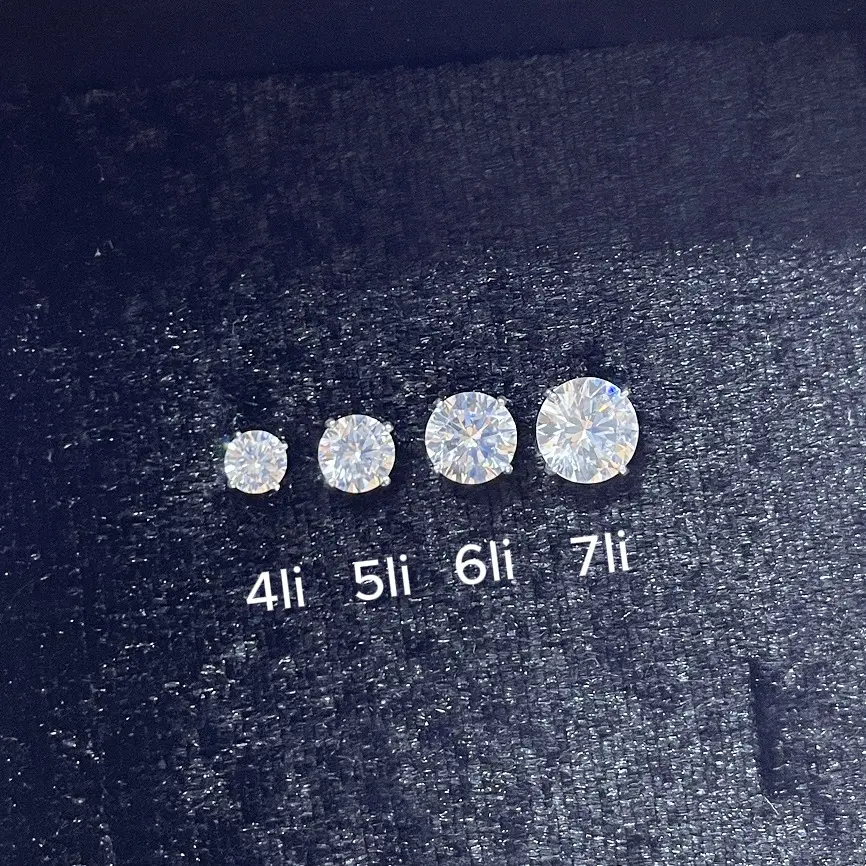 Hoa Tai Nụ Bạc Xi Kim Cao Cấp 4li,5li,6li,7li Chốt Đẩy TiVan Silver