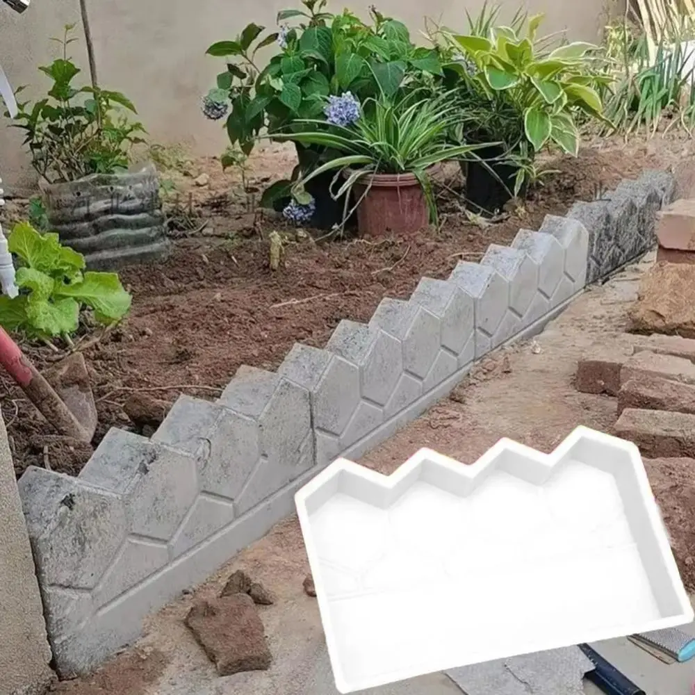 Garden Decoration Plastic Garden Fence Cement Brick Mold DIY Antique Brick Decorative Mold Reusable Guardrail Bed Side Model Patio