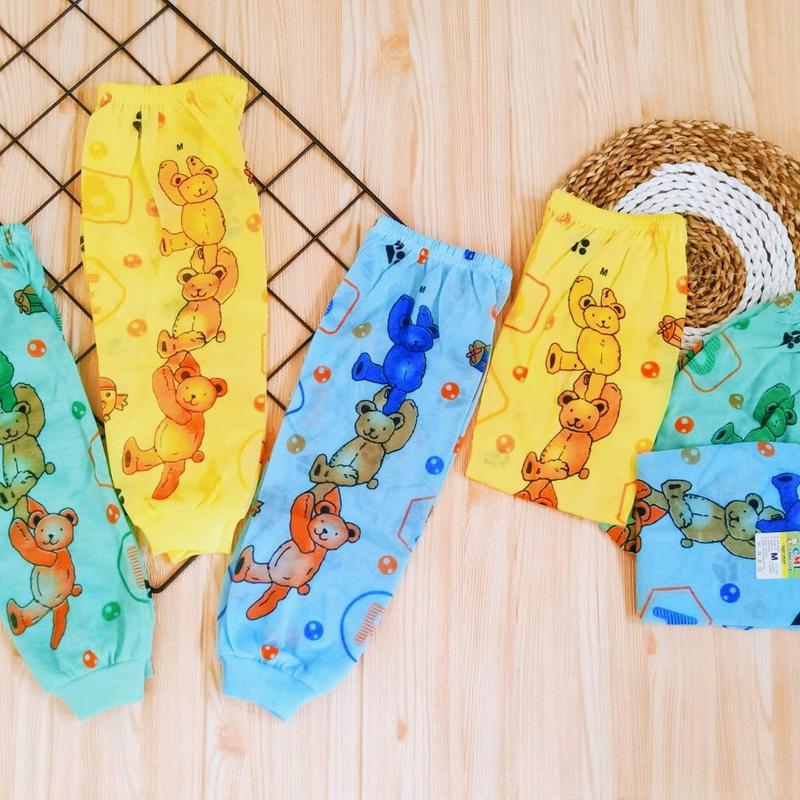 12 pcs celana panjang bayi karakter Nyaman Lembut Kuning dasar bentuk 1