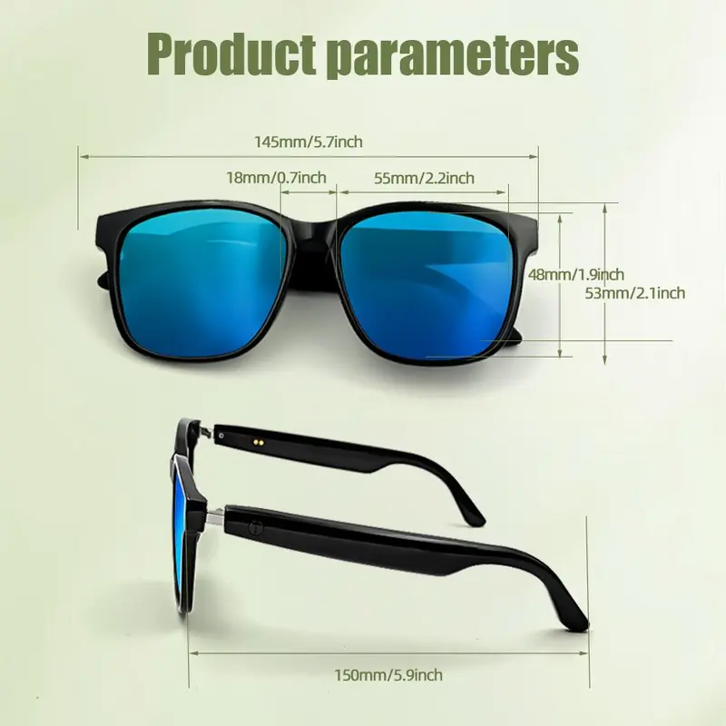 LIFEBEE GS-08 Smart Audio Glasses, 1 Count Wireless Smart Glasses with Voice Assistant & HD Calling, Outdoor Anti-blue Light/Polarized Glasses for Driving 4